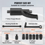 Automotive Repair & Speciality Tools: VEVOR Torque Multiplier, Heavy Duty Torque Multiplier Wrench Set, 1 Inch Drive Lug Nut Wrench Torque Multiplier, 1:64 6800N.m Lug Nut Remover, with 8 Sockets and Storage Case for Truck Trailer RV