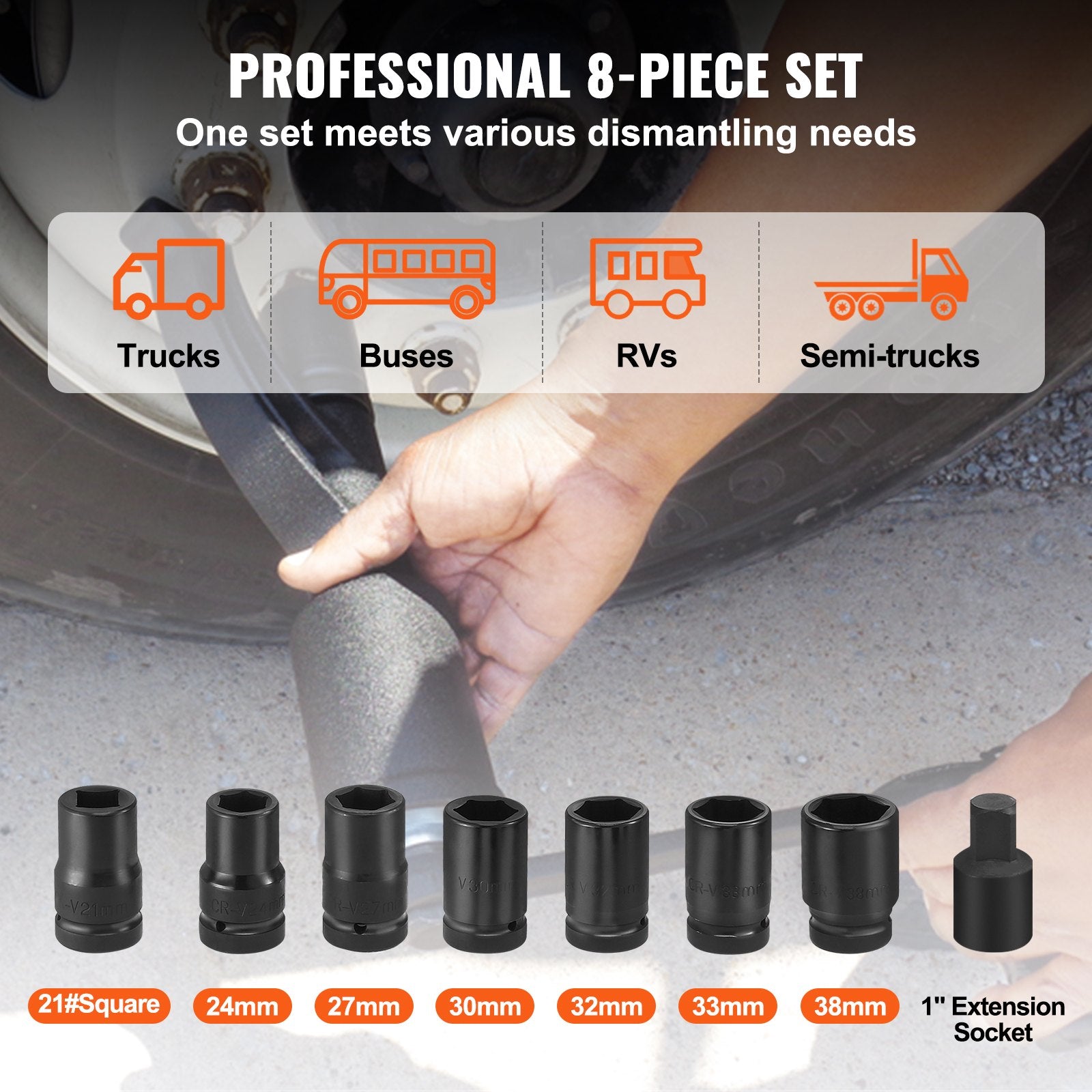 Automotive Repair & Speciality Tools: VEVOR Torque Multiplier, Heavy Duty Torque Multiplier Wrench Set, 1 Inch Drive Lug Nut Wrench Torque Multiplier, 1:64 6800N.m Lug Nut Remover, with 8 Sockets and Storage Case for Truck Trailer RV