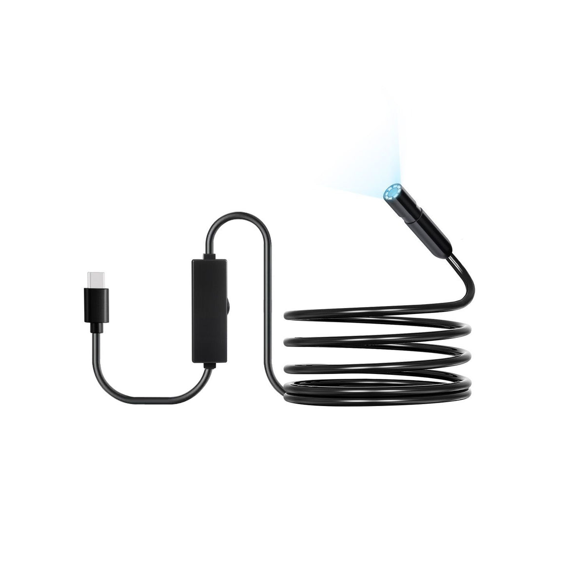 Endoscope Camera with Light, 1920P HD Borescope for Android & IOS, 8 LED Lights Inspection Camera with 3m Semi-Rigid Cable, 2X Zoom, IP67 Waterproof Snake Scope Cameras for Auto, Plumbing