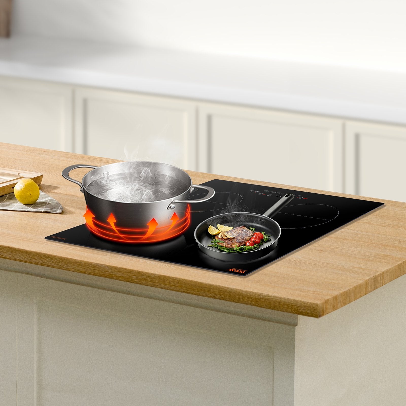 6000W 4 Burner Induction Cooktop Electric Countertop Burner Touch Control