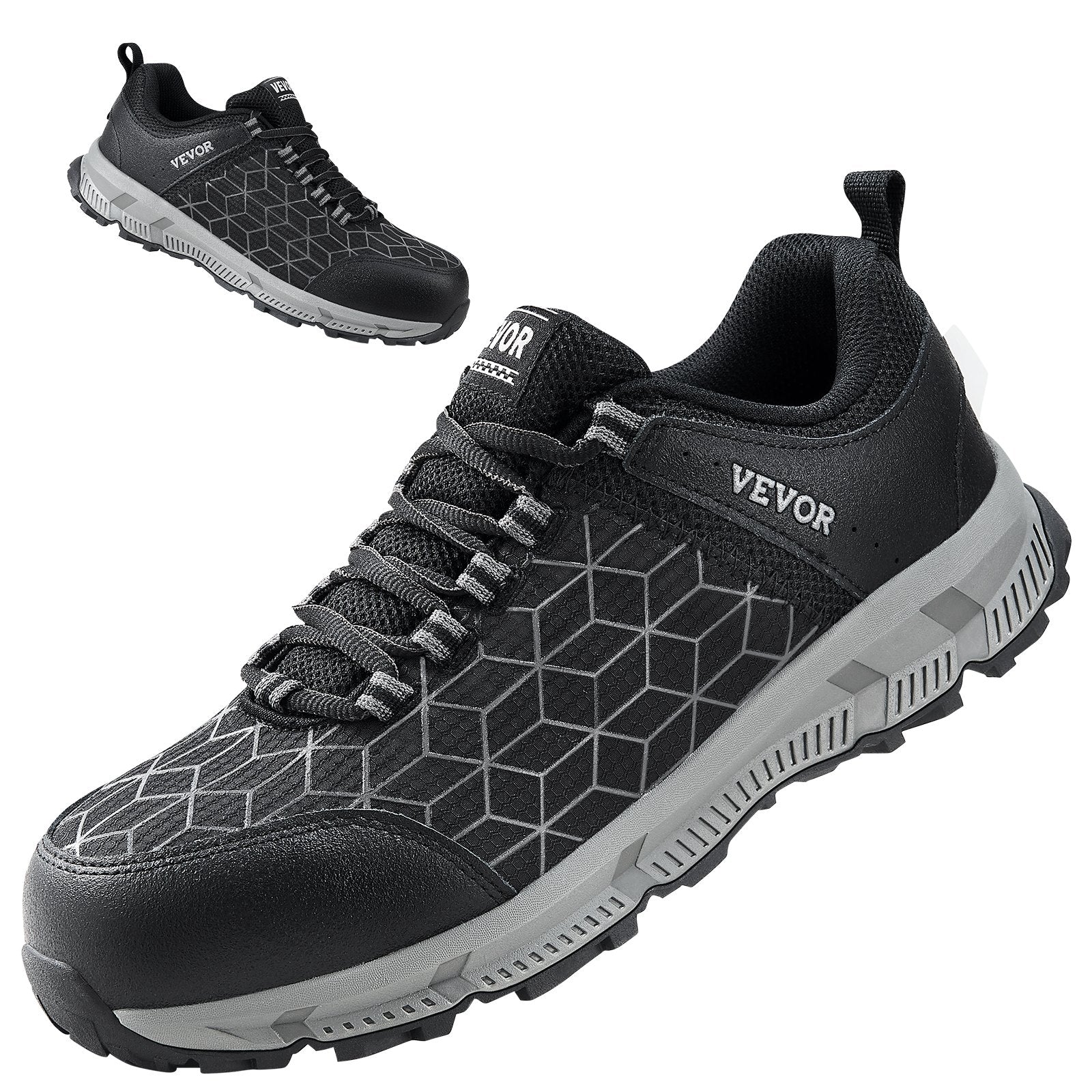 Boy's Shoes: VEVOR Steel Toe Shoes for Men US Size 11 Athletic Work Shoe Sneakers Black