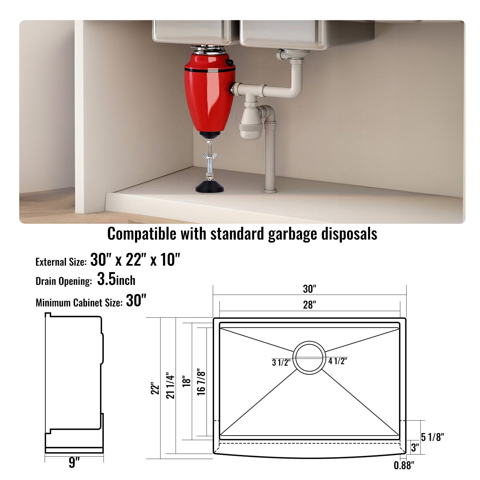 Kitchen & Bathroom DIY: VEVOR Farmhouse Kitchen Sink, 304 Stainless Steel Drop-In Sinks, Top Mount Single Bowl Basin with Ledge & Accessories, Household Dishwasher Sinks for Workstation, Prep Kitchen, and Bar Sink, 30 inch