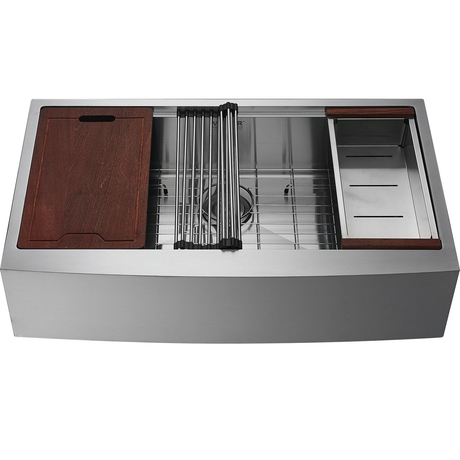 Kitchen & Bathroom DIY: VEVOR Farmhouse Kitchen Sink, 304 Stainless Steel Drop-In Sinks, Top Mount Single Bowl Basin with Ledge & Accessories, Household Dishwasher Sinks for Workstation, Prep Kitchen, and Bar Sink, 36 inch