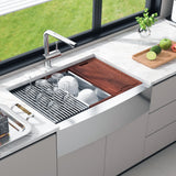 Kitchen & Bathroom DIY: VEVOR Farmhouse Kitchen Sink, 304 Stainless Steel Drop-In Sinks, Top Mount Single Bowl Basin with Ledge & Accessories, Household Dishwasher Sinks for Workstation, Prep Kitchen, and Bar Sink, 36 inch