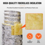 Cat Scratching Posts: VEVOR Dryer Vent Hose, 127MM Insulated Flexible Duct 7.62M Long with 2 Duct Clamps, Heavy-Duty Three Layer Protection for HVAC Heating Cooling Ventilation and Exhaust, R-4.2 Flame Resistance Value