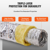 Cat Scratching Posts: VEVOR Dryer Vent Hose, 127MM Insulated Flexible Duct 7.62M Long with 2 Duct Clamps, Heavy-Duty Three Layer Protection for HVAC Heating Cooling Ventilation and Exhaust, R-4.2 Flame Resistance Value