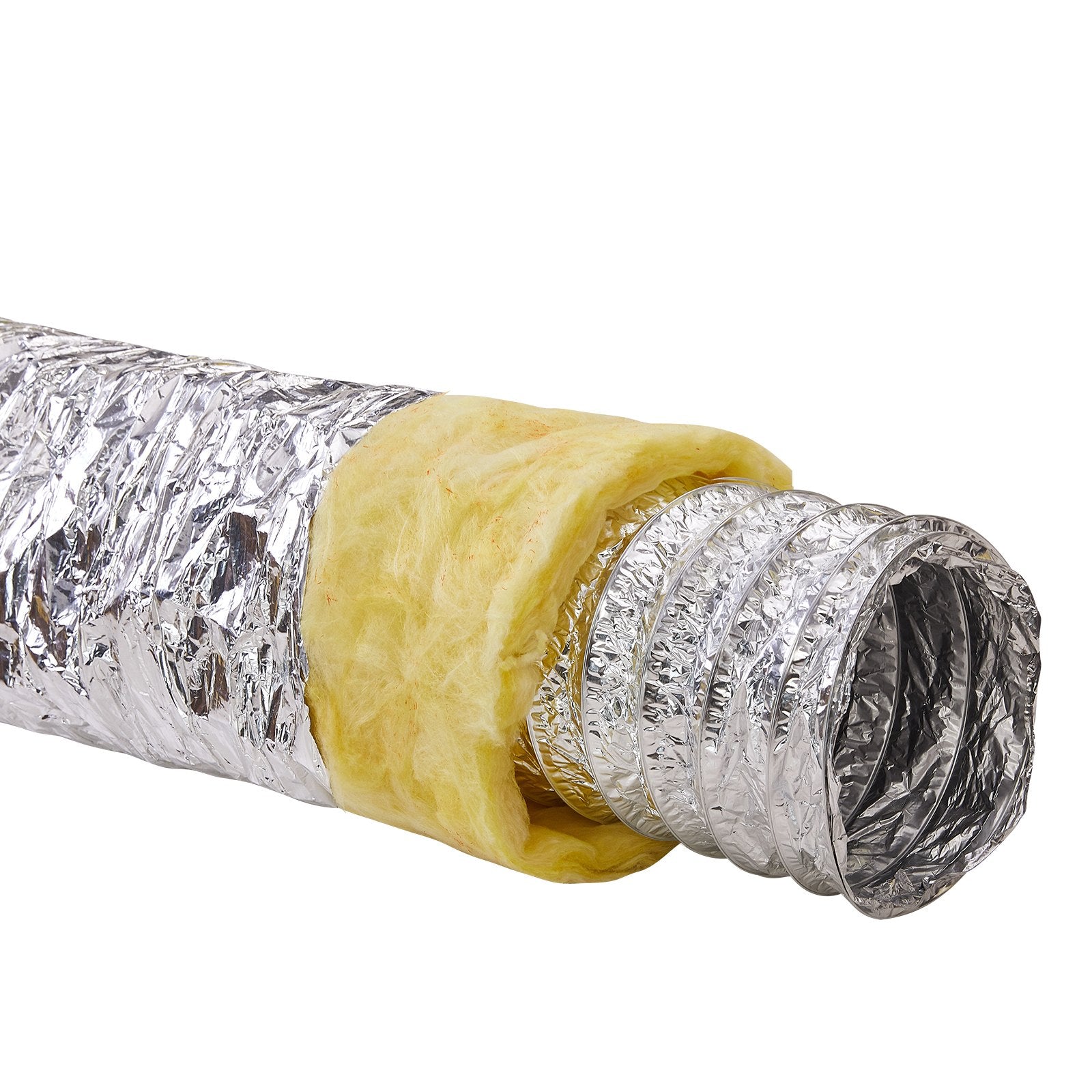 Dryer Vent Hose, 127MM Insulated Flexible Duct 7.62M Long with 2 Duct Clamps, Heavy-Duty Three Layer Protection for HVAC Heating Cooling Ventilation and Exhaust, R-4.2 Flame Resistance Value