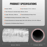 Air Compressors Accessories: VEVOR Dryer Vent Hose, 152.4MM Insulated Flexible Duct 7.62M Long with 2 Duct Clamps, Heavy-Duty Three Layer Protection for HVAC Heating Cooling Ventilation and Exhaust, R-6.0 Flame Resistance Value