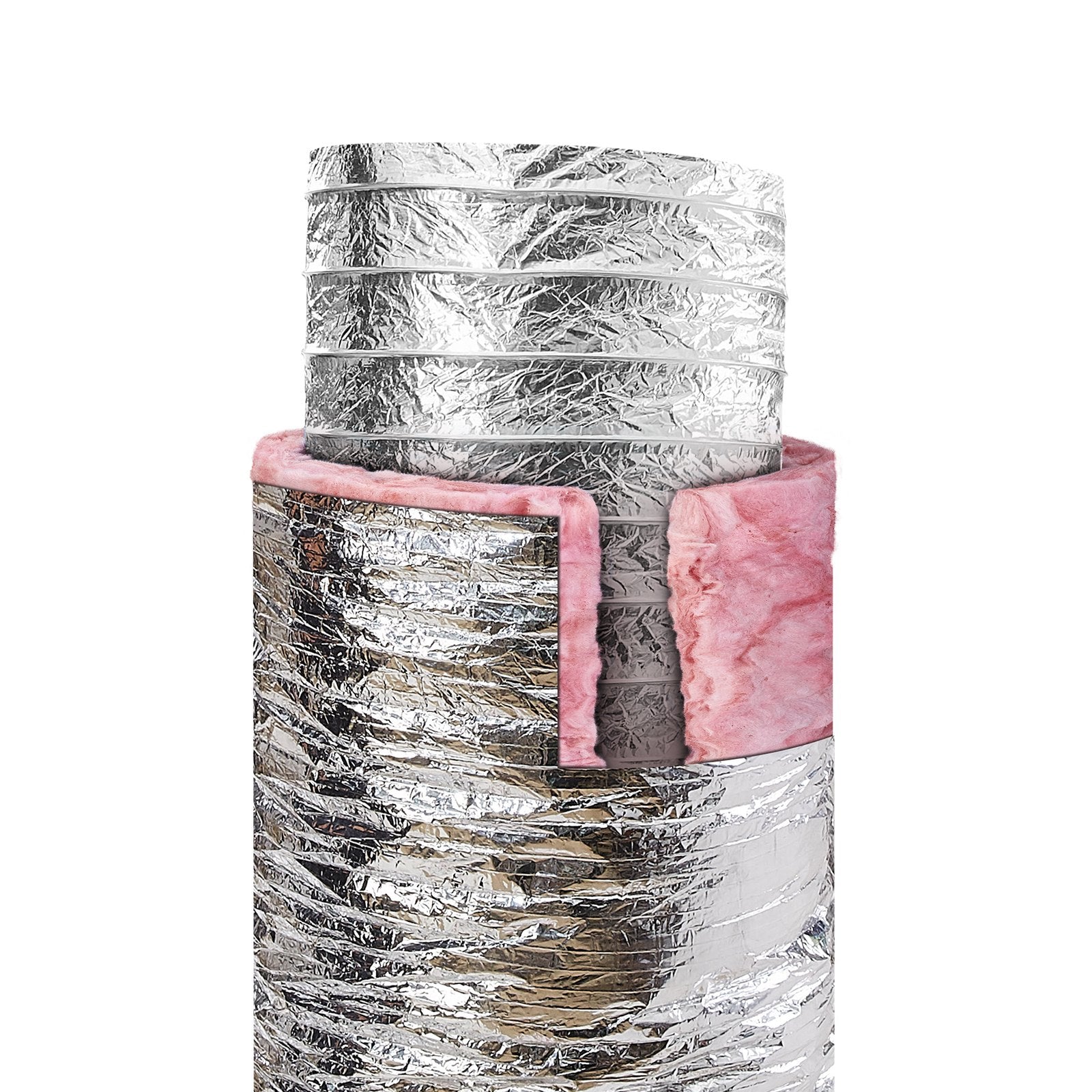Air Compressors Accessories: VEVOR Dryer Vent Hose, 152.4MM Insulated Flexible Duct 7.62M Long with 2 Duct Clamps, Heavy-Duty Three Layer Protection for HVAC Heating Cooling Ventilation and Exhaust, R-6.0 Flame Resistance Value