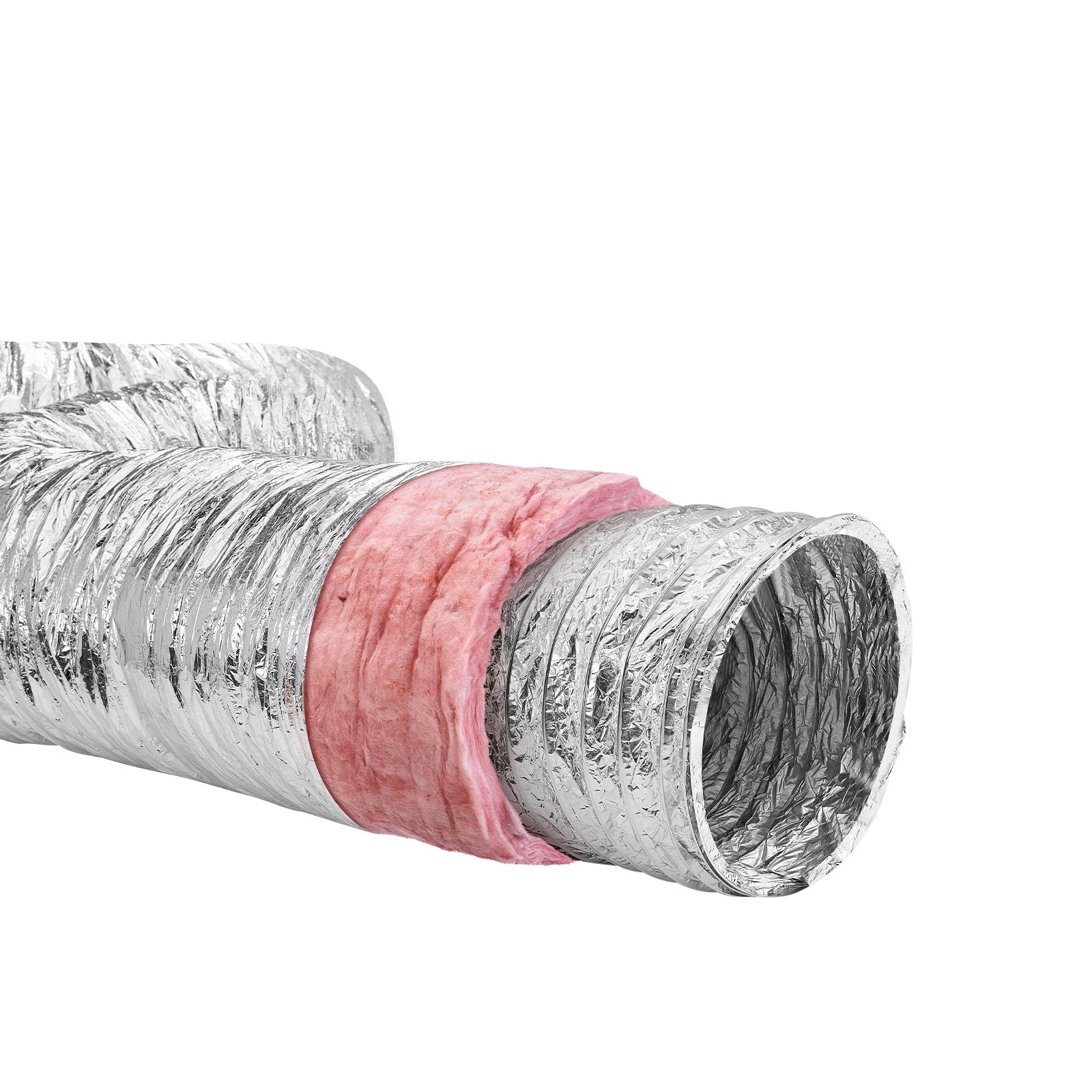 Air Compressors Accessories: VEVOR Dryer Vent Hose, 152.4MM Insulated Flexible Duct 7.62M Long with 2 Duct Clamps, Heavy-Duty Three Layer Protection for HVAC Heating Cooling Ventilation and Exhaust, R-6.0 Flame Resistance Value