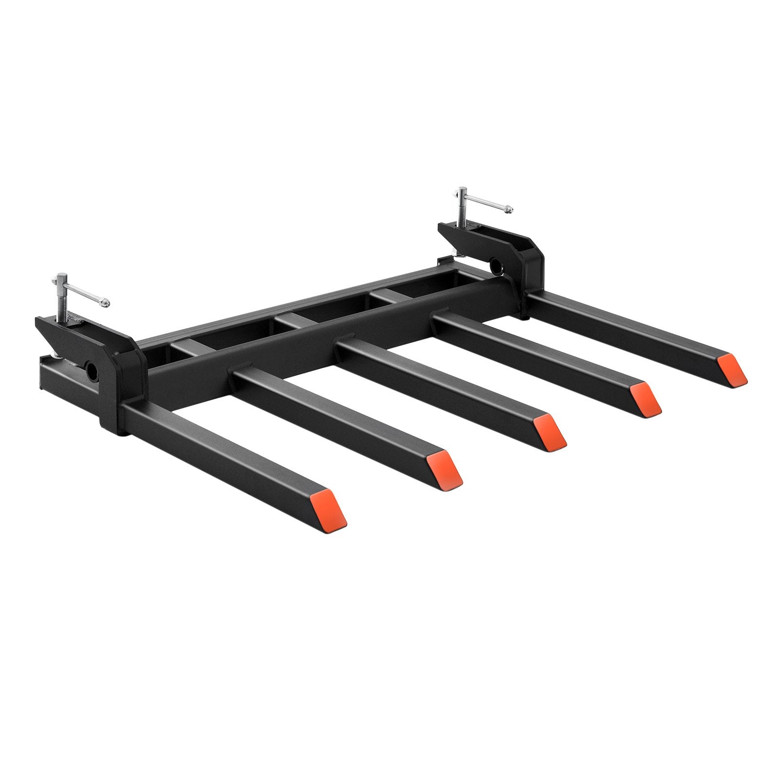 Clamp on Debris Forks to 1200 mm Bucket, 1200 kg Capacity Heavy Duty Clamp on Pallet Forks Attachments, Fit for Loader Bucket Skidsteer Tractor to Clean up Fallen Limbs Debris or Yard Wwaste