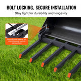 Automotive Parts: VEVOR Clamp on Debris Forks to 1200 mm Bucket, 1200 kg Capacity Heavy Duty Clamp on Pallet Forks Attachments, Fit for Loader Bucket Skidsteer Tractor to Clean up Fallen Limbs Debris or Yard Wwaste