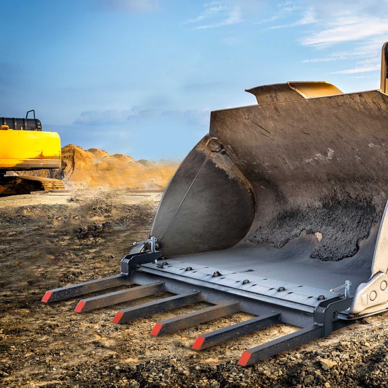 Automotive Parts: VEVOR Clamp on Debris Forks to 1500 mm Bucket, 2000 kg Capacity Heavy Duty Clamp on Pallet Forks Bucket, Fit for Loader Bucket Skidsteer Tractor to Clean up Fallen Limbs Debris or Yard Wwaste