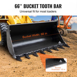 Automotive Parts: VEVOR Bucket Tooth Bar, 1650mm, Heavy Duty Tractor Bucket 8 Teeth Bar for Loader Tractor Skidsteer, 2000 kg Load-Bearing Capacity Bolt On Design, for Efficient Soil Excavation and Bucket Protection