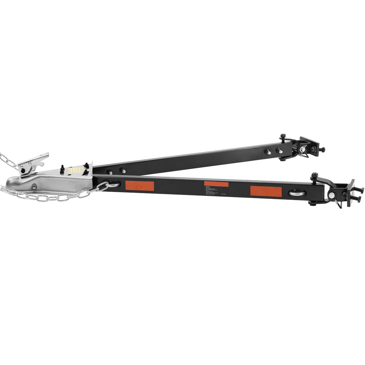 Tow Bar, 2495 kg Towing Capacity with Chains, Powder-Coating Alloy Steel Bumper-Mounted Universal Towing Bar, Coupler Fits 5cm Ball Hitch, 100 cm Opening Width, for RV Car Trailer Truck