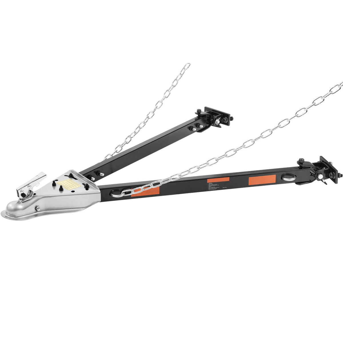 Tow Bar, 2495 kg Towing Capacity with Chains, Powder-Coating Alloy Steel Bumper-Mounted Universal Towing Bar, Coupler Fits 5cm Ball Hitch, 100 cm Opening Width, for RV Car Trailer Truck