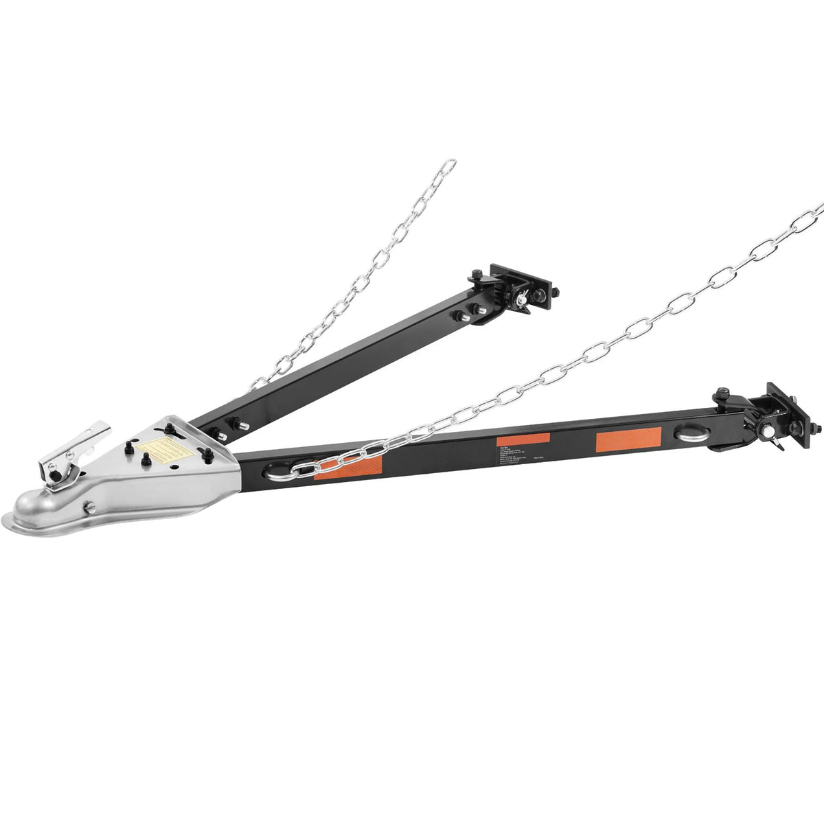Tow Bar, 2495 kg Towing Capacity with Chains, Powder-Coating Alloy Steel Bumper-Mounted Universal Towing Bar, Coupler Fits 5cm Ball Hitch, 100 cm Opening Width, for RV Car Trailer Truck
