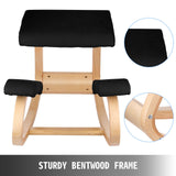Back Care: VEVOR Wooden Ergonomic Kneeling Chair Memory Seat Cushion Relieving Body Black