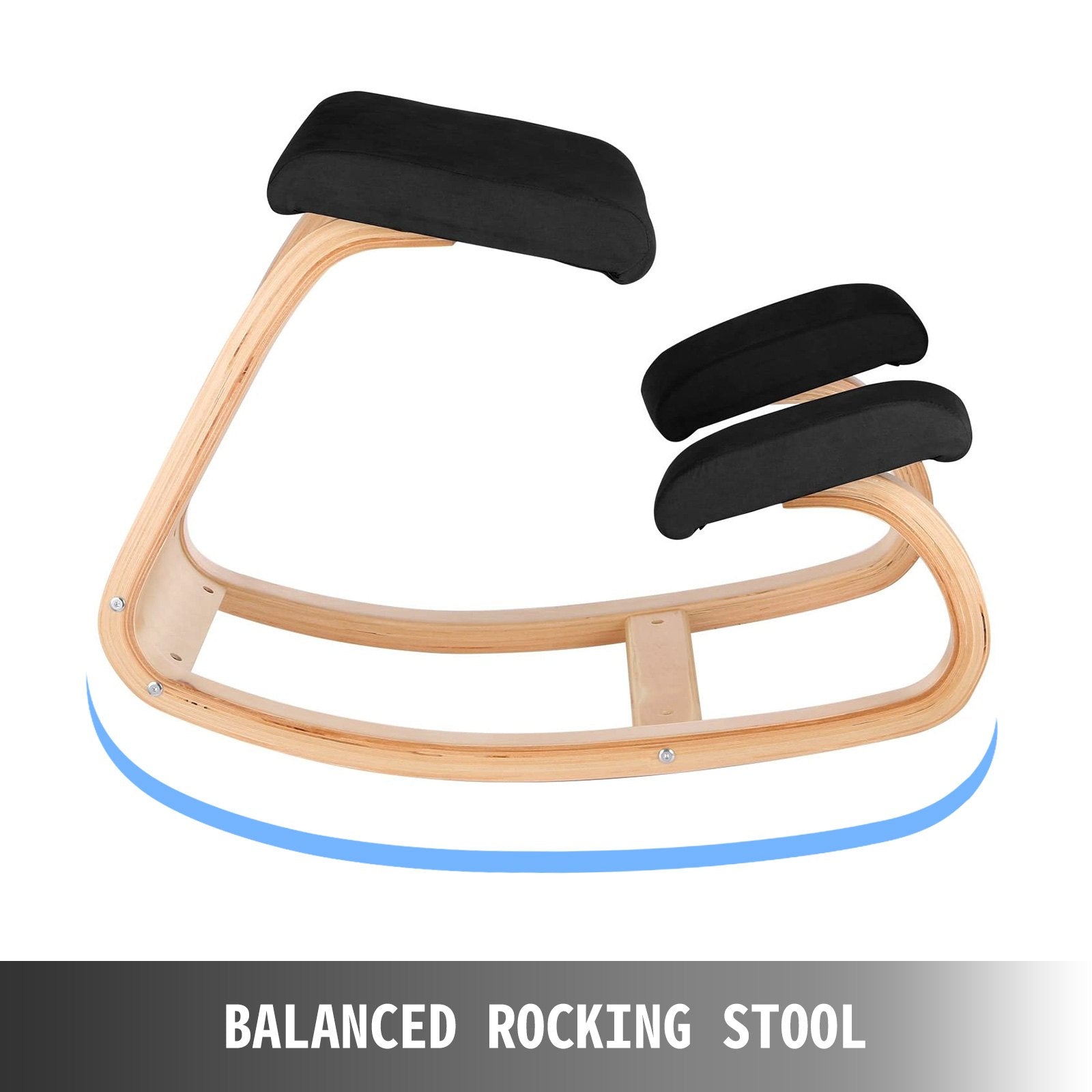 Back Care: VEVOR Wooden Ergonomic Kneeling Chair Memory Seat Cushion Relieving Body Black