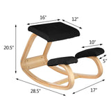 Back Care: VEVOR Wooden Ergonomic Kneeling Chair Memory Seat Cushion Relieving Body Black