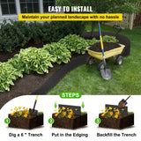 Canopies & Gazebos: VEVOR Landscape Edging, 25.4cm Depth 91.44m Total Length, Recycled HDPE Coiled Terrace Board, Flexible Bender Border for Landscaping, Lawn, Garden, Yard, Against Invading Weeds, Black