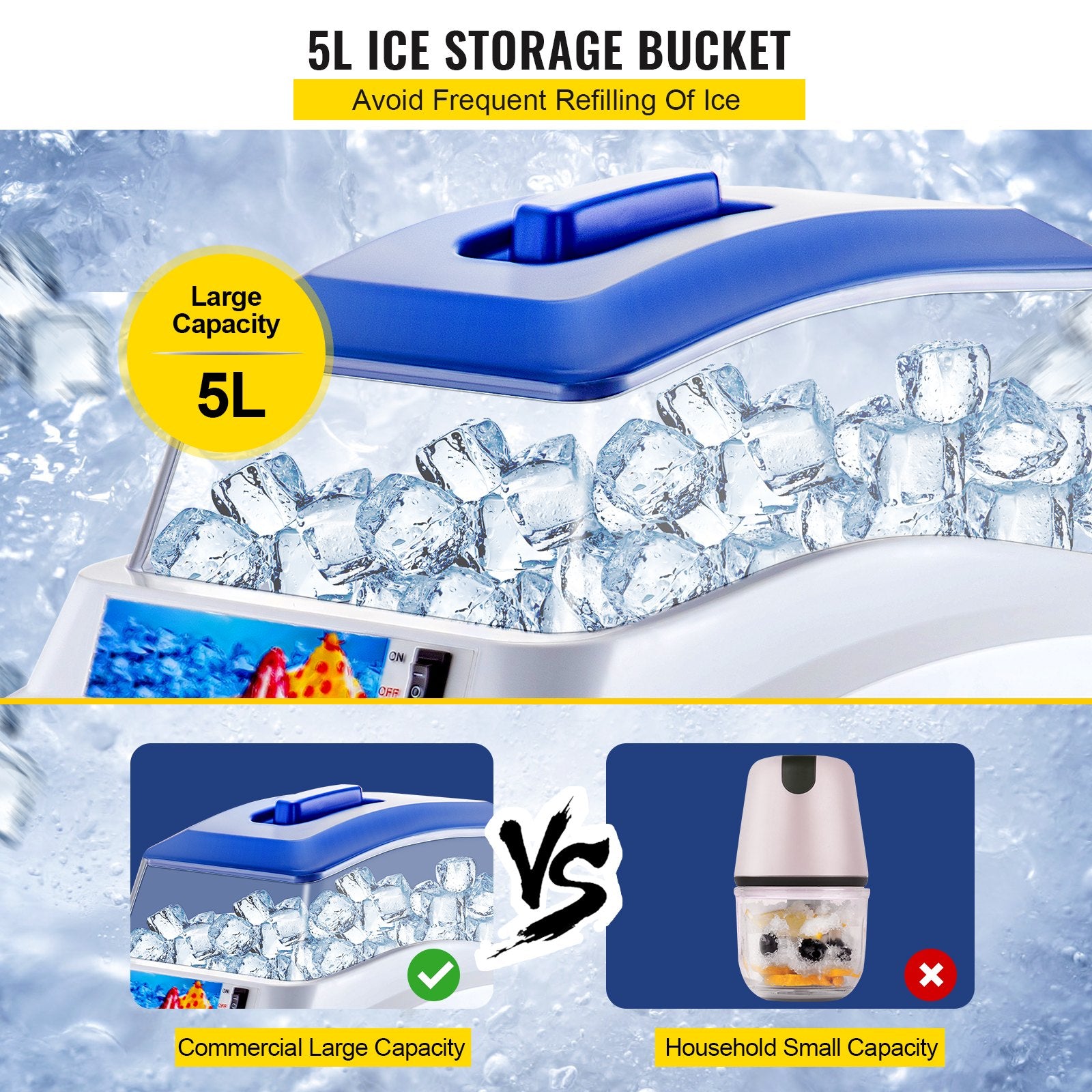 Reptile & Amphibian Habitat Accessories: VEVOR Commercial Ice Shaver Ice Shaving Machine Crusher Snow Cone Maker 200KG/H