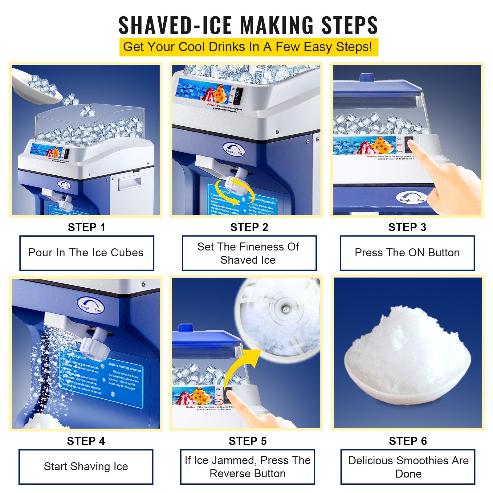 Reptile & Amphibian Habitat Accessories: VEVOR Commercial Ice Shaver Ice Shaving Machine Crusher Snow Cone Maker 200KG/H
