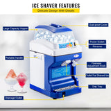 Reptile & Amphibian Habitat Accessories: VEVOR Commercial Ice Shaver Ice Shaving Machine Crusher Snow Cone Maker 200KG/H