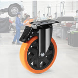 Utility Trolleys: VEVOR Caster Wheels, 152.4 mm Swivel Plate Casters, Set of 4, with Security A/B Locking No Noise PVC Wheels, Heavy Duty 318 kg Load Capacity Per Caster, Non-Marking Wheels for Cart Furniture Workbench