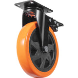 Utility Trolleys: VEVOR Caster Wheels, 152.4 mm Swivel Plate Casters, Set of 4, with Security A/B Locking No Noise PVC Wheels, Heavy Duty 318 kg Load Capacity Per Caster, Non-Marking Wheels for Cart Furniture Workbench