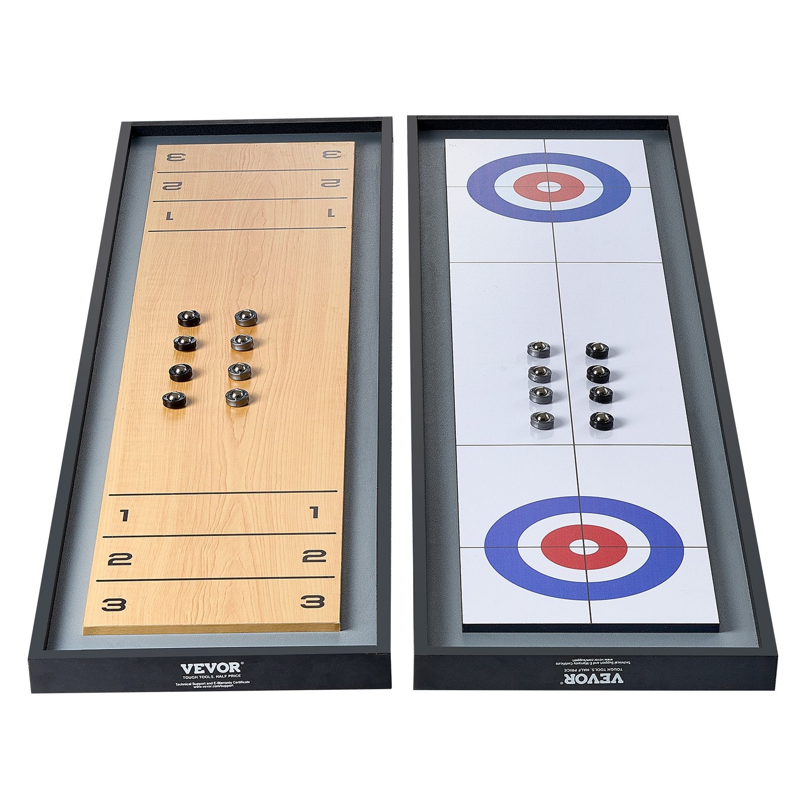 Basketball & Basketball Accessories: VEVOR 114cm Shuffleboard and Curling 2 in 1 Board Game Portable Tabletop Set