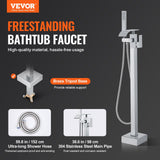 Toilet & Bidet Accessories: VEVOR Freestanding Bathtub Faucet, Floor Mount, Freestanding Tub Filler, Shower Mixer Taps, Two Water Modes, Swivel Spout, for Bathing & Showering Pet Bathing Cleaning Drains Toilet Flushing