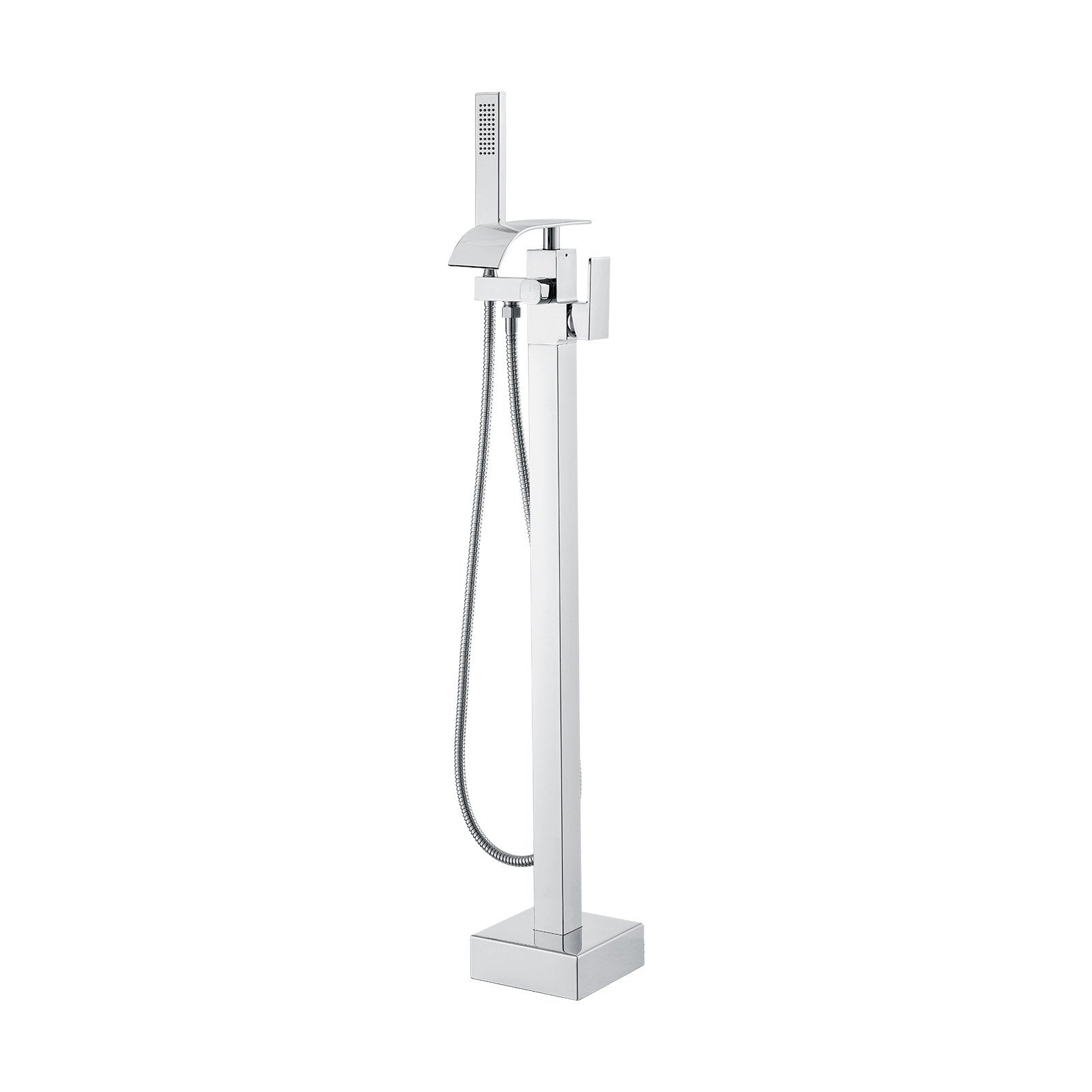 Freestanding Bathtub Faucet, Floor Mount, Freestanding Tub Filler, Shower Mixer Taps, Two Water Modes, 360° Swivel Spout, for Bathing & Showering Pet Bathing Cleaning Drains Toilet Flushing