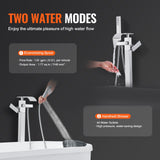 Toilet & Bidet Accessories: VEVOR Freestanding Bathtub Faucet, Floor Mount, Freestanding Tub Filler, Shower Mixer Taps, Two Water Modes, 360° Swivel Spout, for Bathing & Showering Pet Bathing Cleaning Drains Toilet Flushing