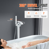 Toilet & Bidet Accessories: VEVOR Freestanding Bathtub Faucet, Floor Mount, Freestanding Tub Filler, Shower Mixer Taps, Two Water Modes, 360° Swivel Spout, for Bathing & Showering Pet Bathing Cleaning Drains Toilet Flushing