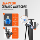 Dog Apparel: VEVOR Freestanding Bathtub Faucet, Floor Mount, Freestanding Tub Filler, Shower Mixer Taps, Two Water Modes, 360° Swivel Spout, for Bathing & Showering Pet Bathing Cleaning Drains Toilet Flushing