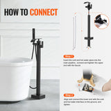 Dog Apparel: VEVOR Freestanding Bathtub Faucet, Floor Mount, Freestanding Tub Filler, Shower Mixer Taps, Two Water Modes, 360° Swivel Spout, for Bathing & Showering Pet Bathing Cleaning Drains Toilet Flushing