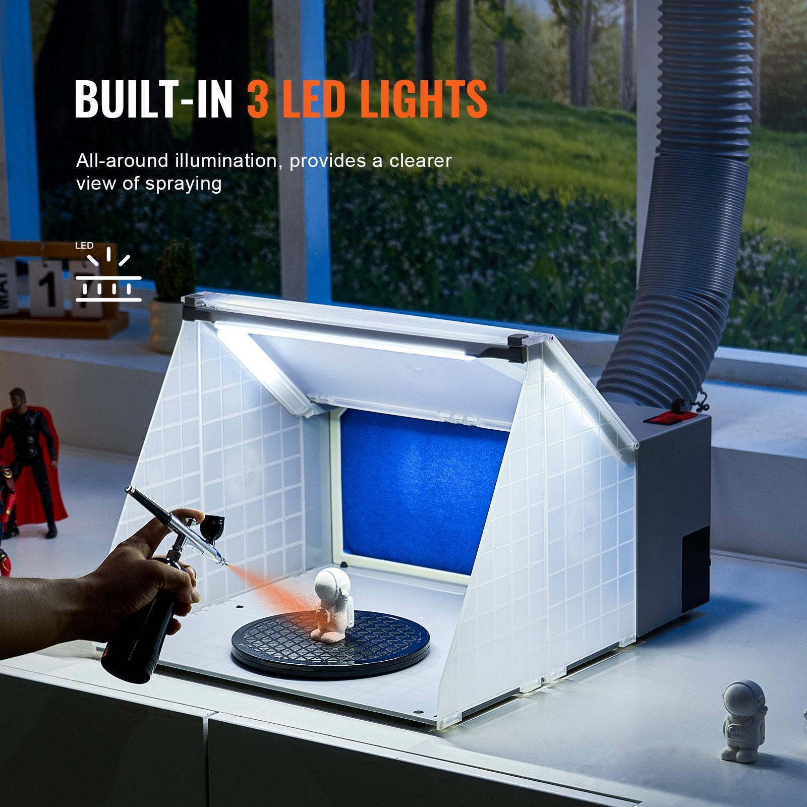 Arts & Crafts: VEVOR Airbrush Spray Booth Portable Hobby Airbrush Paint Spray Booth for Models