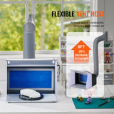 Gardening Tools: VEVOR Airbrush Spray Booth, Portable Hobby Airbrush Paint Spray Booth Kit with 4 LED Light, Powerful Dual Exhaust Fans, Turntable and 6 ft Extension Hose, for Painting Models, Arts, Crafts, Cakes