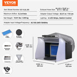 Gardening Tools: VEVOR Airbrush Spray Booth, Portable Hobby Airbrush Paint Spray Booth Kit with 4 LED Light, Powerful Dual Exhaust Fans, Turntable and 6 ft Extension Hose, for Painting Models, Arts, Crafts, Cakes