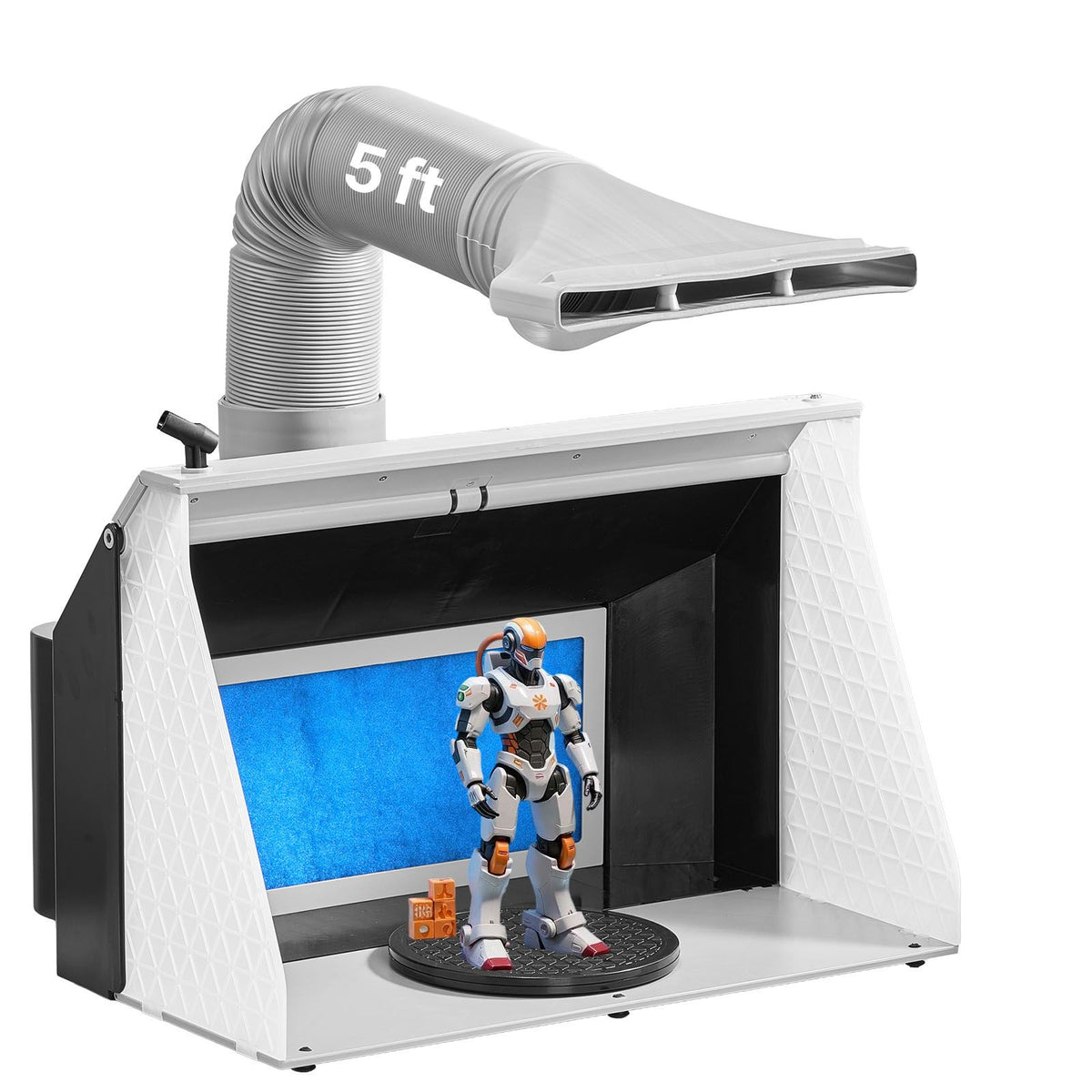 Airbrush Spray Booth, Dual Fans, 545 x 475 x 370 mm, Portable Hobby Airbrush Paint Spray Booth Kit with 3 LED Lights and Exhaust Extension Hose, for Painting Models, Arts, Crafts, Cakes