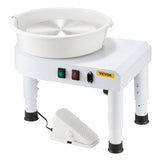 Mobility & Accessibility: VEVOR Pottery Wheel, 28 cm Ceramic Wheel Forming Machine, 60-300 RPM Speed Adjustable Foot Pedal, Adjustable Lift Leg, Detachable Basin, Complete Tool Accessory Kit for Work Art Craft DIY, White