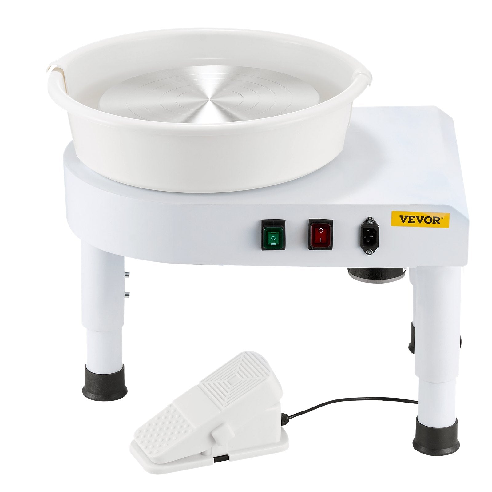 Mobility & Accessibility: VEVOR Pottery Wheel, 28 cm Ceramic Wheel Forming Machine, 60-300 RPM Speed Adjustable Foot Pedal, Adjustable Lift Leg, Detachable Basin, Complete Tool Accessory Kit for Work Art Craft DIY, White