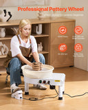 Mobility & Accessibility: VEVOR Pottery Wheel, 35 cm Ceramic Wheel Forming Machine, 60-300 RPM Speed Adjustable Foot Pedal, Adjustable Lift Leg, Detachable Basin, Complete Tool Accessory Kit for Work Art Craft DIY, White