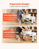 Mobility & Accessibility: VEVOR Pottery Wheel, 35 cm Ceramic Wheel Forming Machine, 60-300 RPM Speed Adjustable Foot Pedal, Adjustable Lift Leg, Detachable Basin, Complete Tool Accessory Kit for Work Art Craft DIY, White