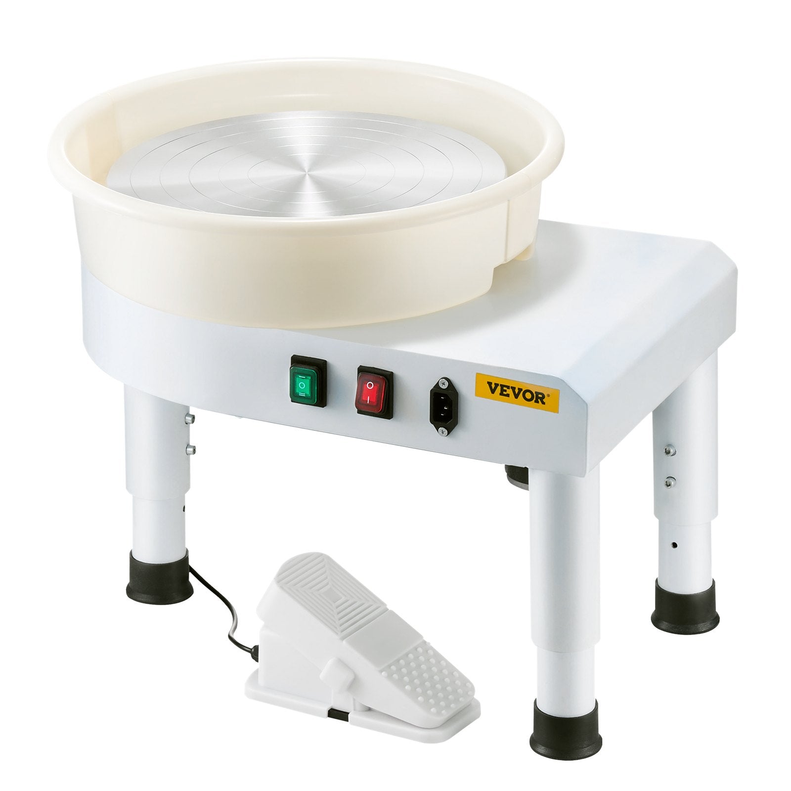 Mobility & Accessibility: VEVOR Pottery Wheel, 35 cm Ceramic Wheel Forming Machine, 60-300 RPM Speed Adjustable Foot Pedal, Adjustable Lift Leg, Detachable Basin, Complete Tool Accessory Kit for Work Art Craft DIY, White