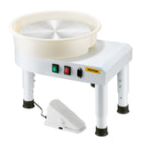 Mobility & Accessibility: VEVOR Pottery Wheel, 35 cm Ceramic Wheel Forming Machine, 60-300 RPM Speed Adjustable Foot Pedal, Adjustable Lift Leg, Detachable Basin, Complete Tool Accessory Kit for Work Art Craft DIY, White