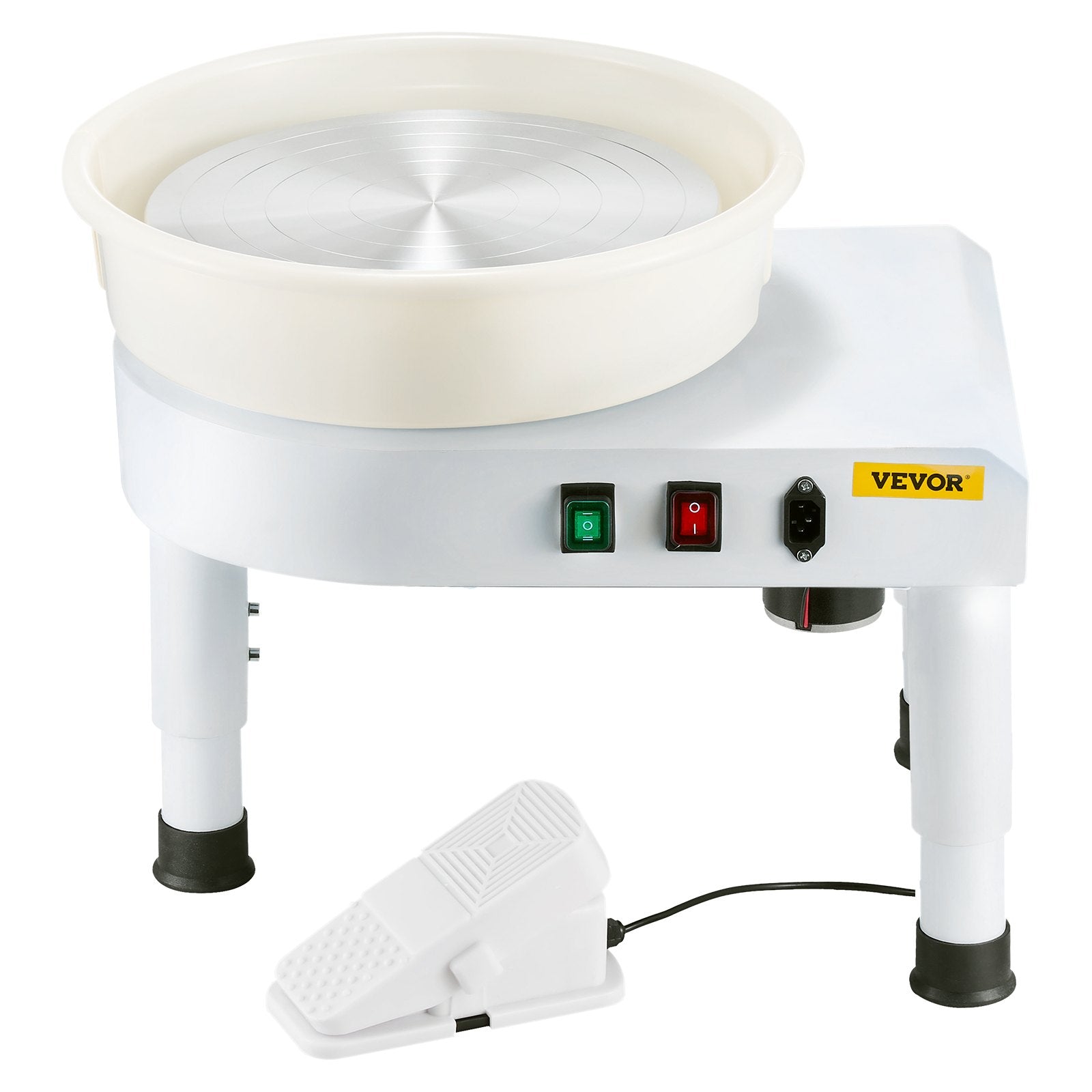 Mobility & Accessibility: VEVOR Pottery Wheel, 35 cm Ceramic Wheel Forming Machine, 60-300 RPM Speed Adjustable Foot Pedal, Adjustable Lift Leg, Detachable Basin, Complete Tool Accessory Kit for Work Art Craft DIY, White