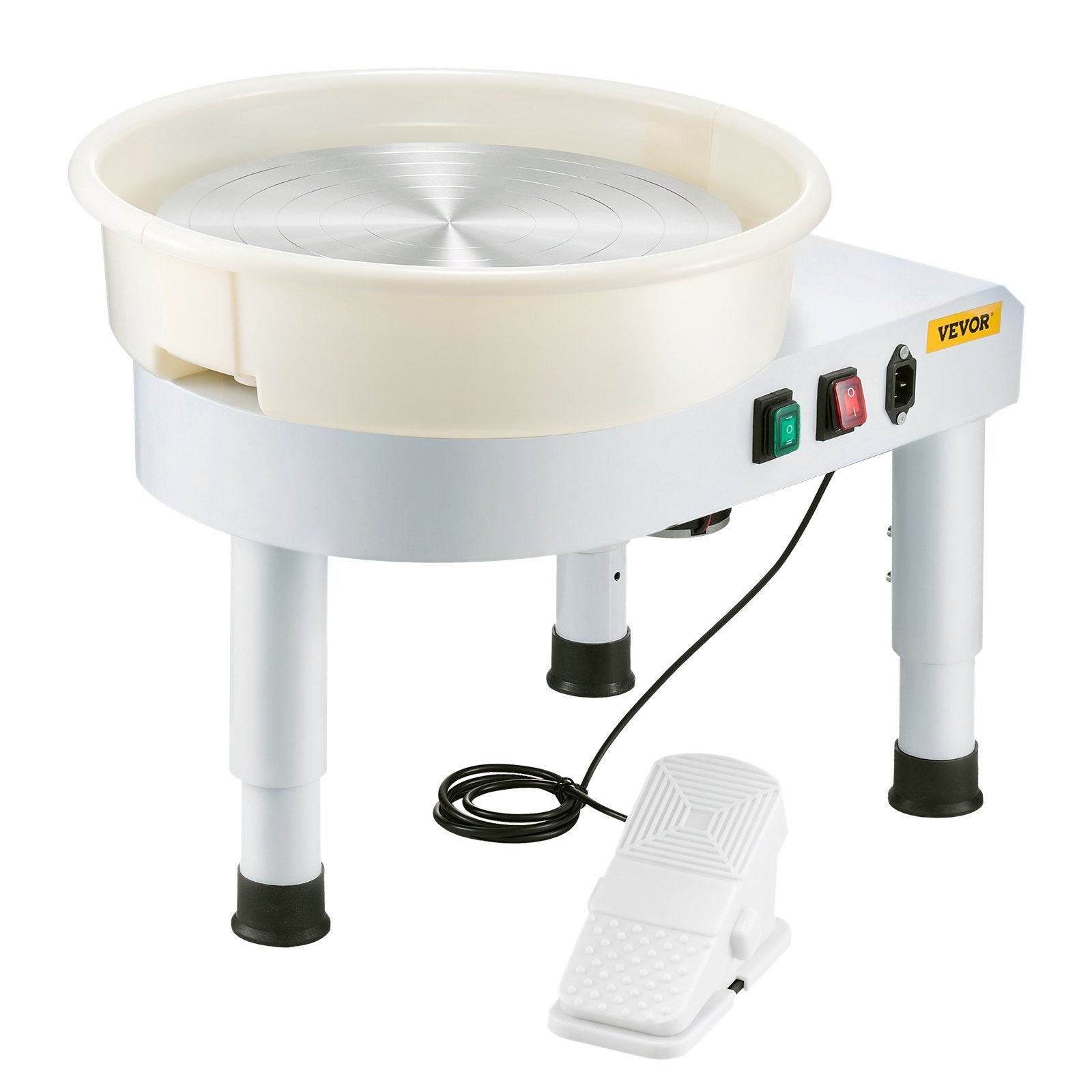 Mobility & Accessibility: VEVOR Pottery Wheel, 35 cm Ceramic Wheel Forming Machine, 60-300 RPM Speed Adjustable Foot Pedal, Adjustable Lift Leg, Detachable Basin, Complete Tool Accessory Kit for Work Art Craft DIY, White