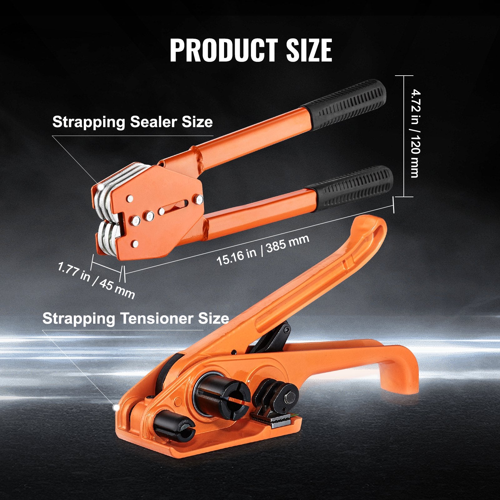 Banding Strapping Kit with Strapping Tensioner Tool, Banding Sealer Tool, 300 m Length PET Band, 300 Metal Seals, Pallet Packaging Strapping Banding Kit Banding Packaging Strapping for Packing
